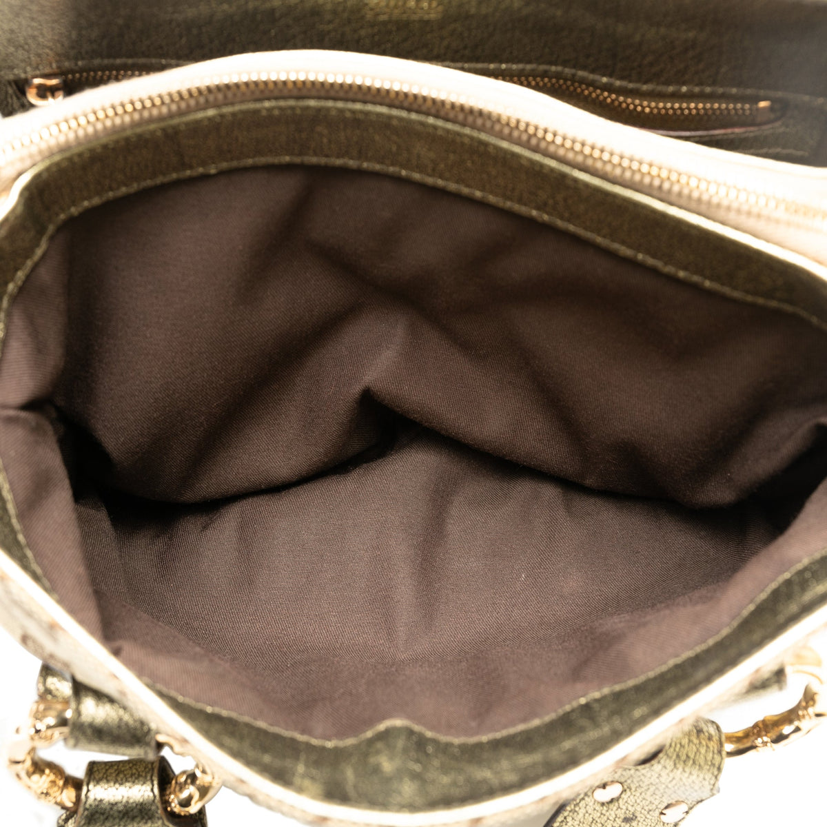 GUCCI GG Canvas Metal Bamboo Handbag