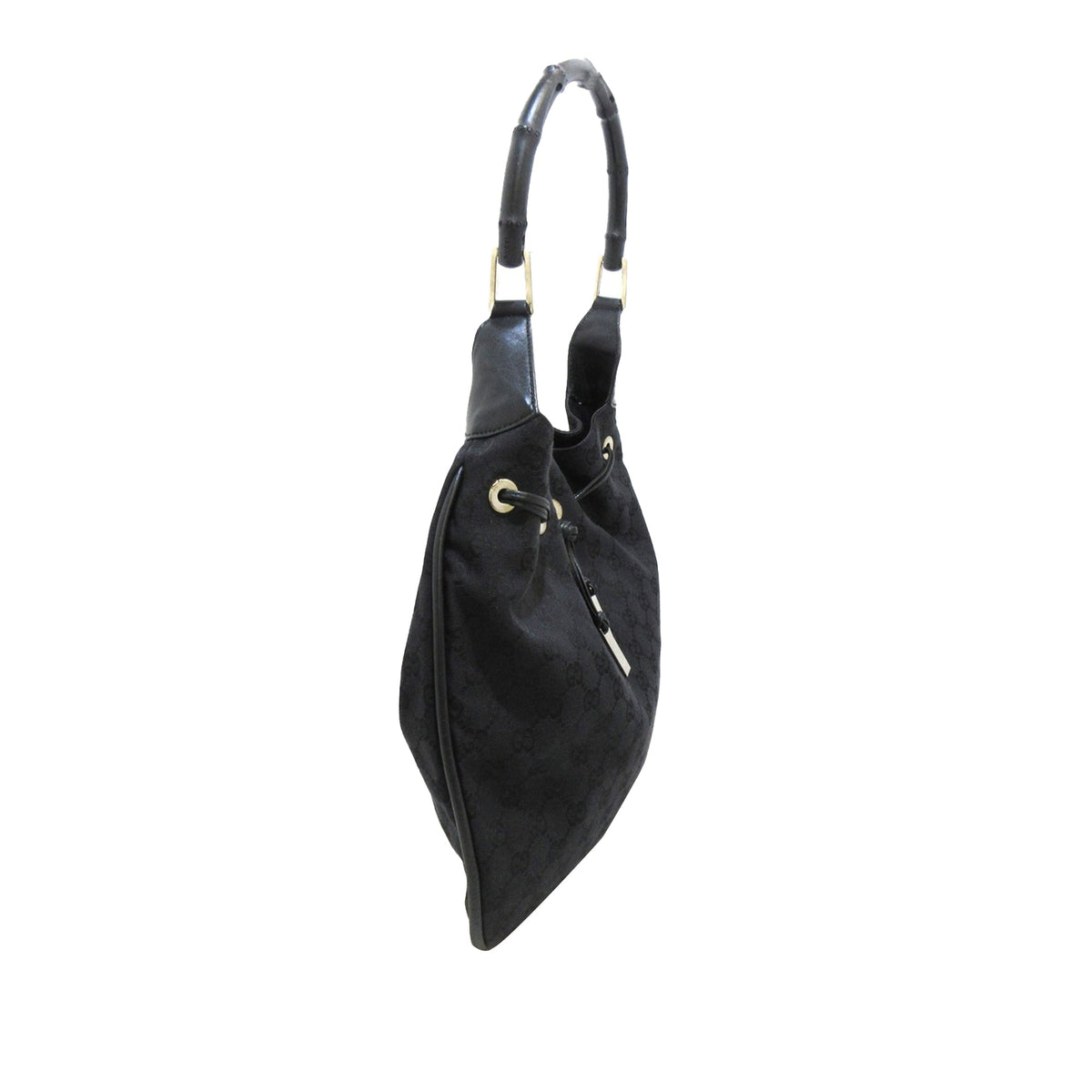 GUCCI GG Canvas Bamboo Shoulder Bag