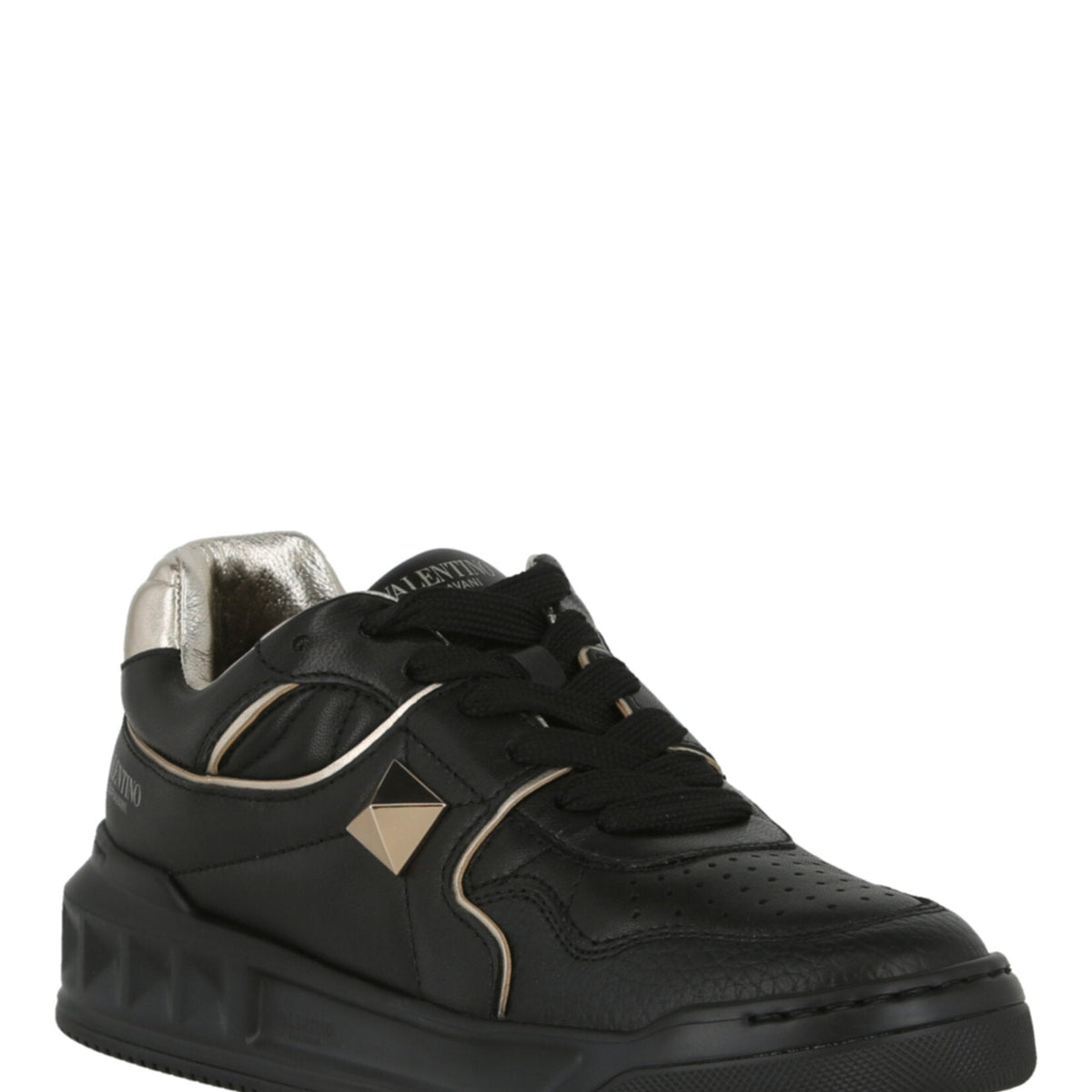 Valentino Womens One Stud Low-Top Leather Sneaker