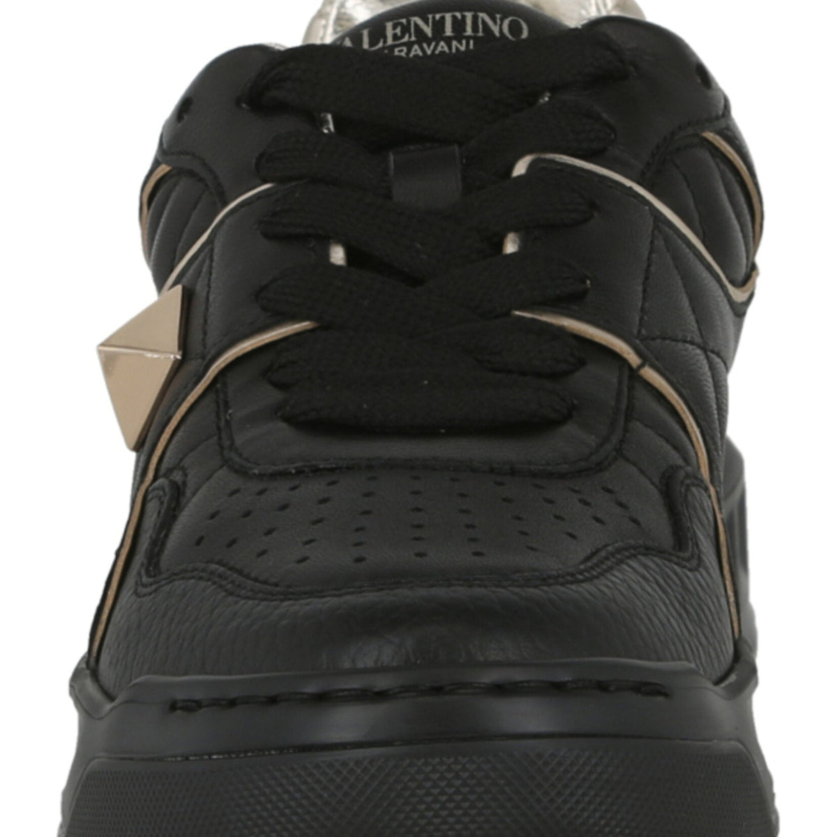 Valentino Womens One Stud Low-Top Leather Sneaker