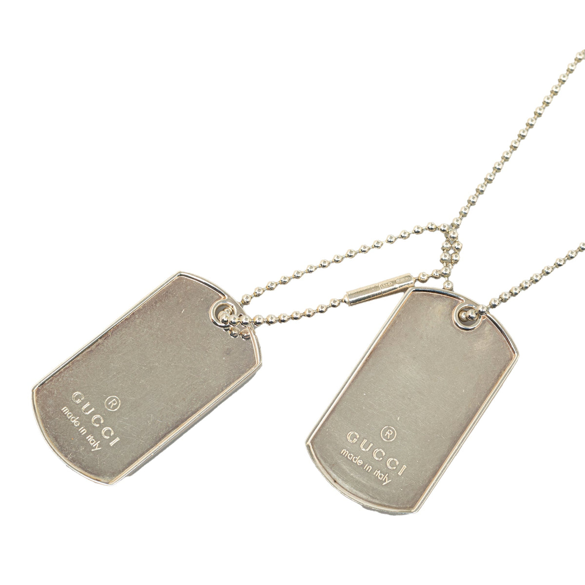 GUCCI Double Dog Tag Pendant Necklace Costume Necklace