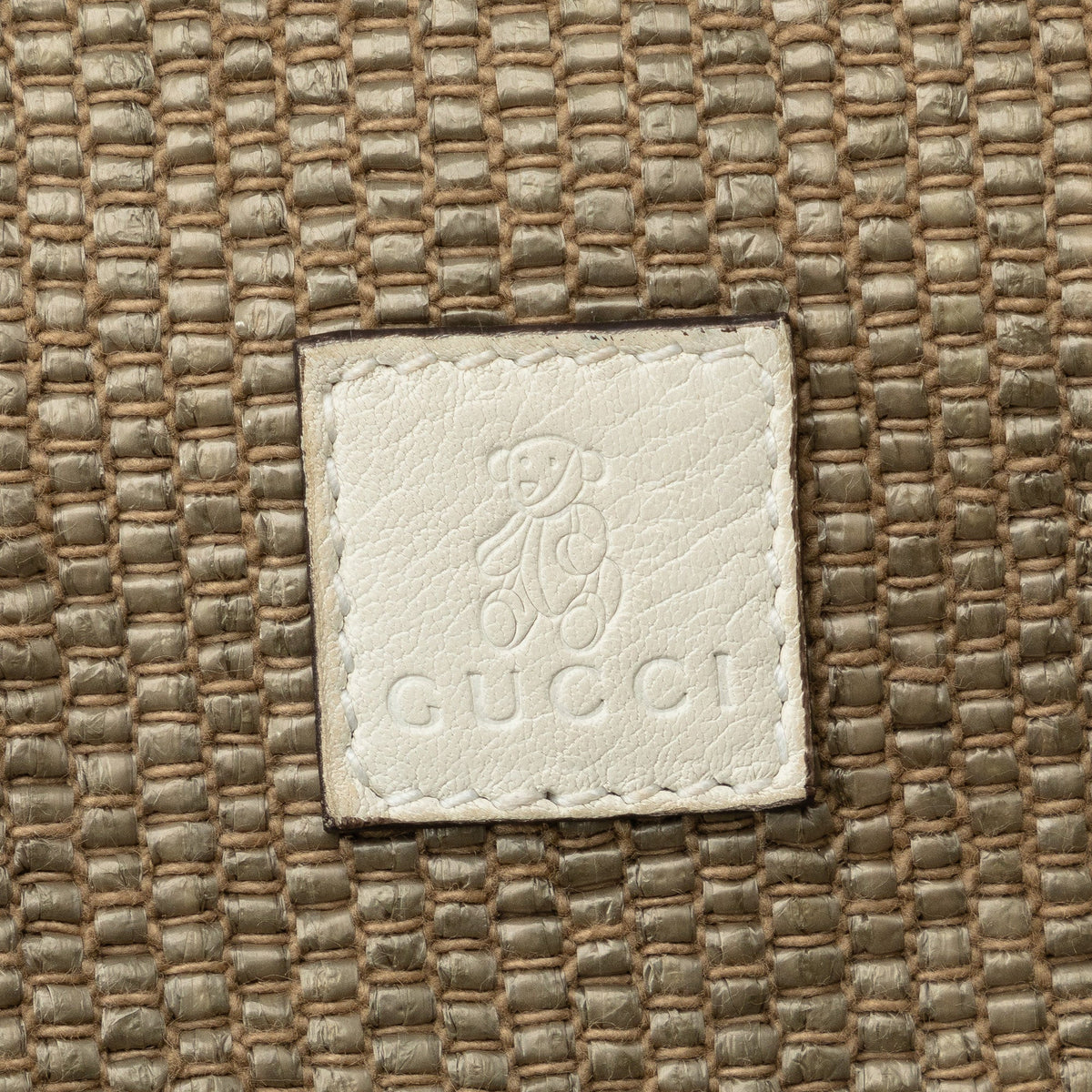 GUCCI Medium Raffia Bamboo Shopper Tote Tote Bag