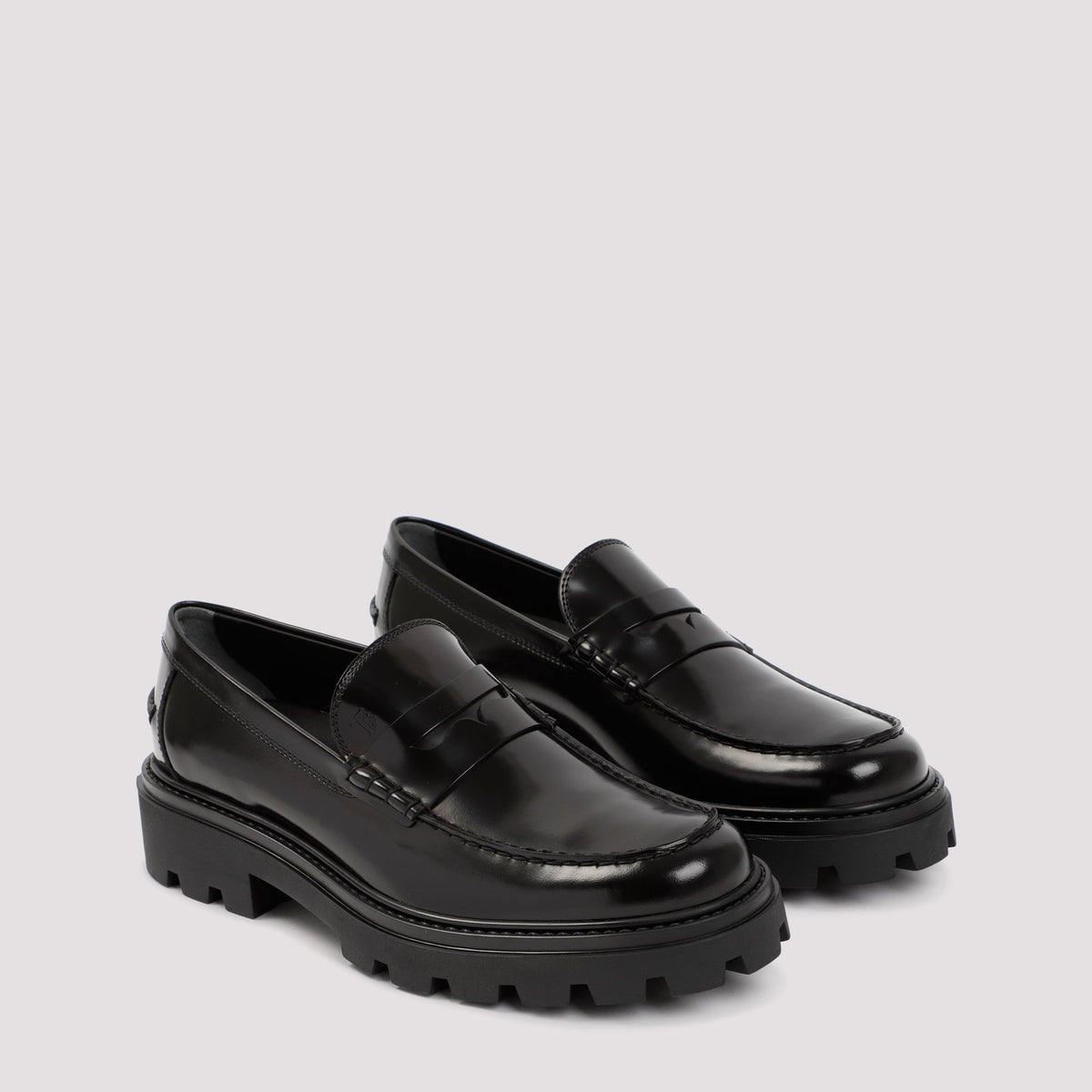 TOD`S BRUSHED LEATHER LOAFERS