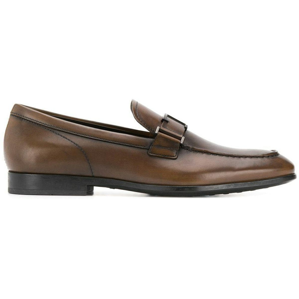 T LOGO LEATHER LOAFERS