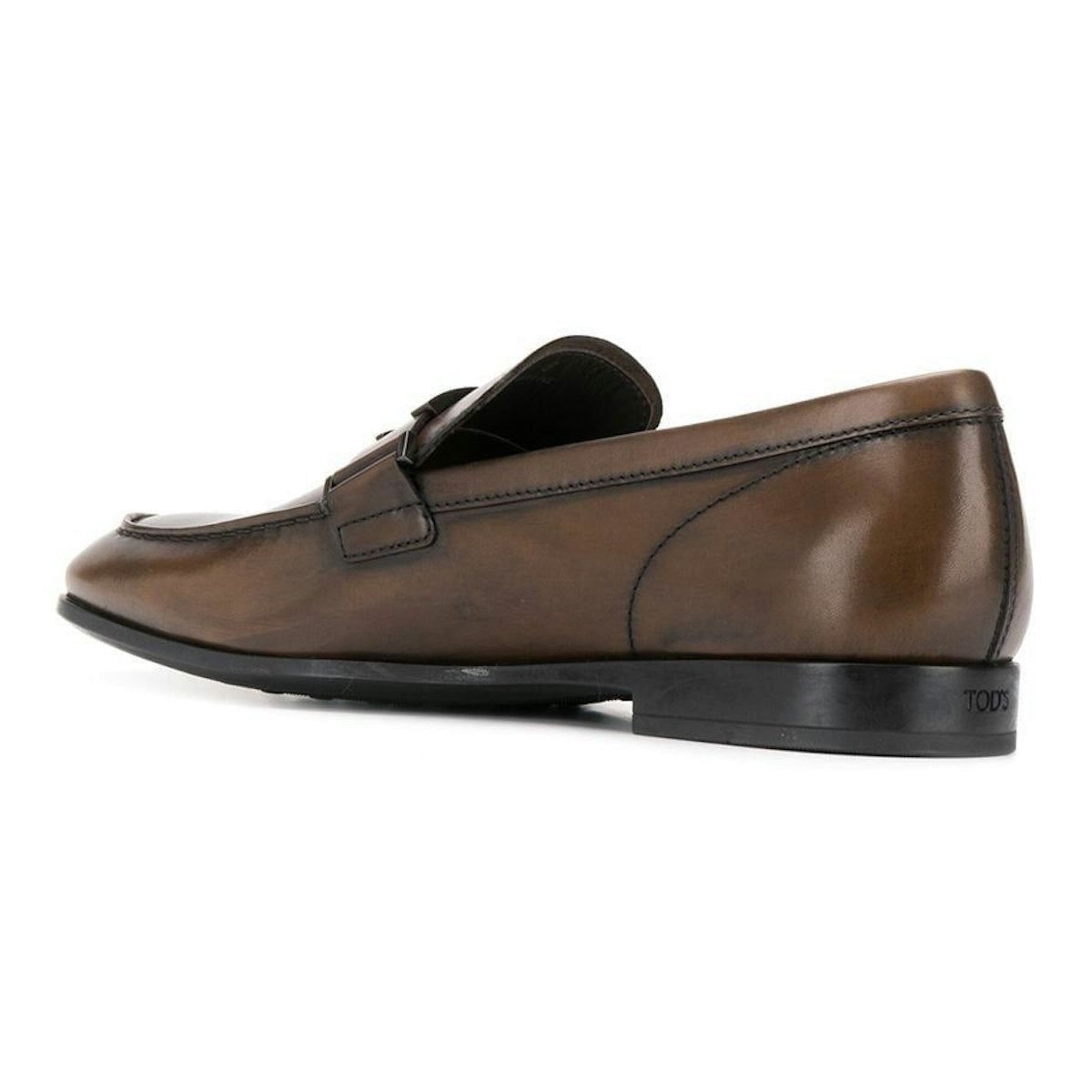 T LOGO LEATHER LOAFERS