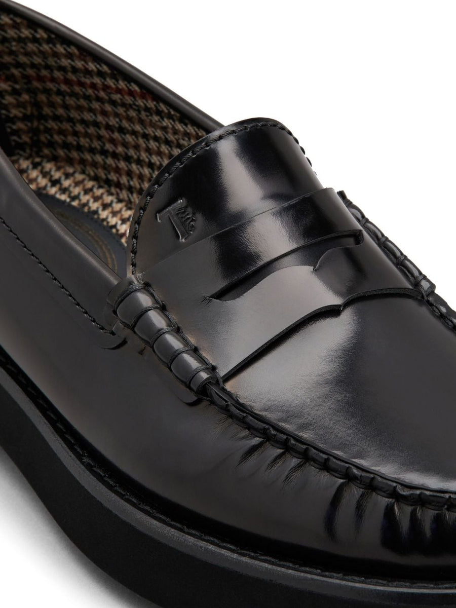 LEATHER MOCCASIN WITH RUBBER BOTTOM