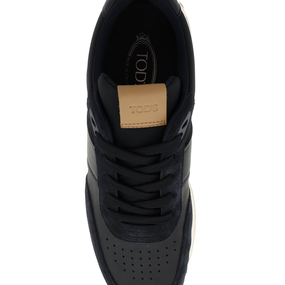 LEATHER AND TECHNO FABRIC SNEAKERS