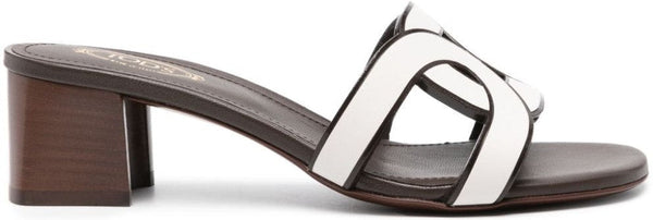 50mm interwoven strap leather mules