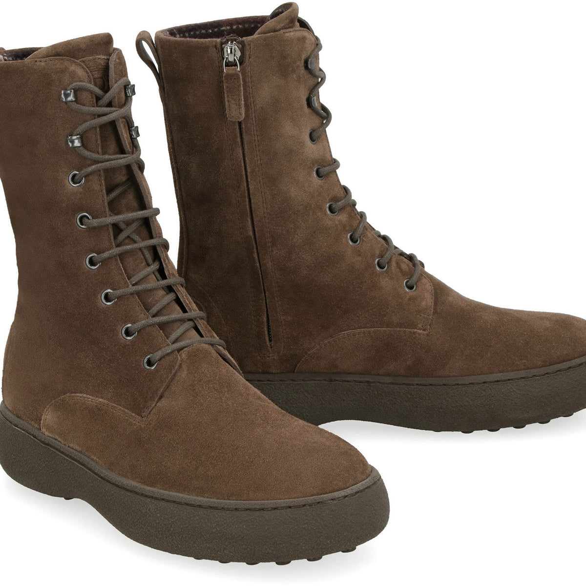 LACE-UP SUEDE ANKLE BOOTS