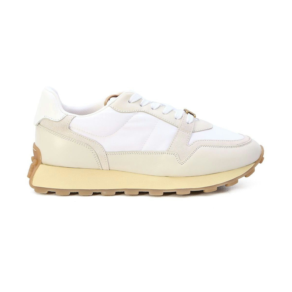 LEATHER AND FABRIC SNEAKERS