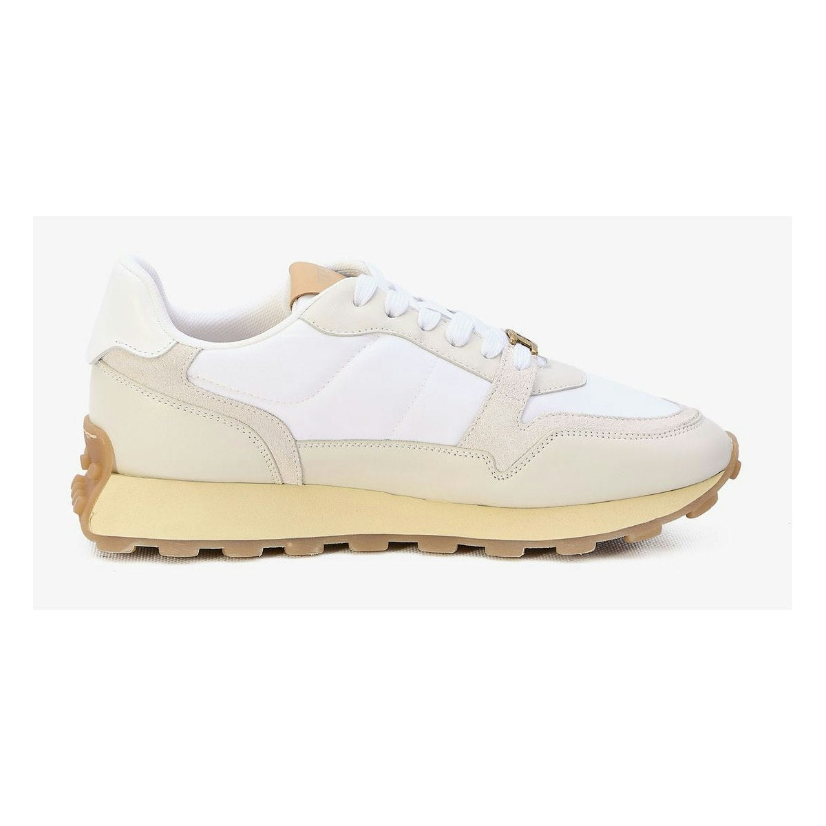 LEATHER AND FABRIC SNEAKERS