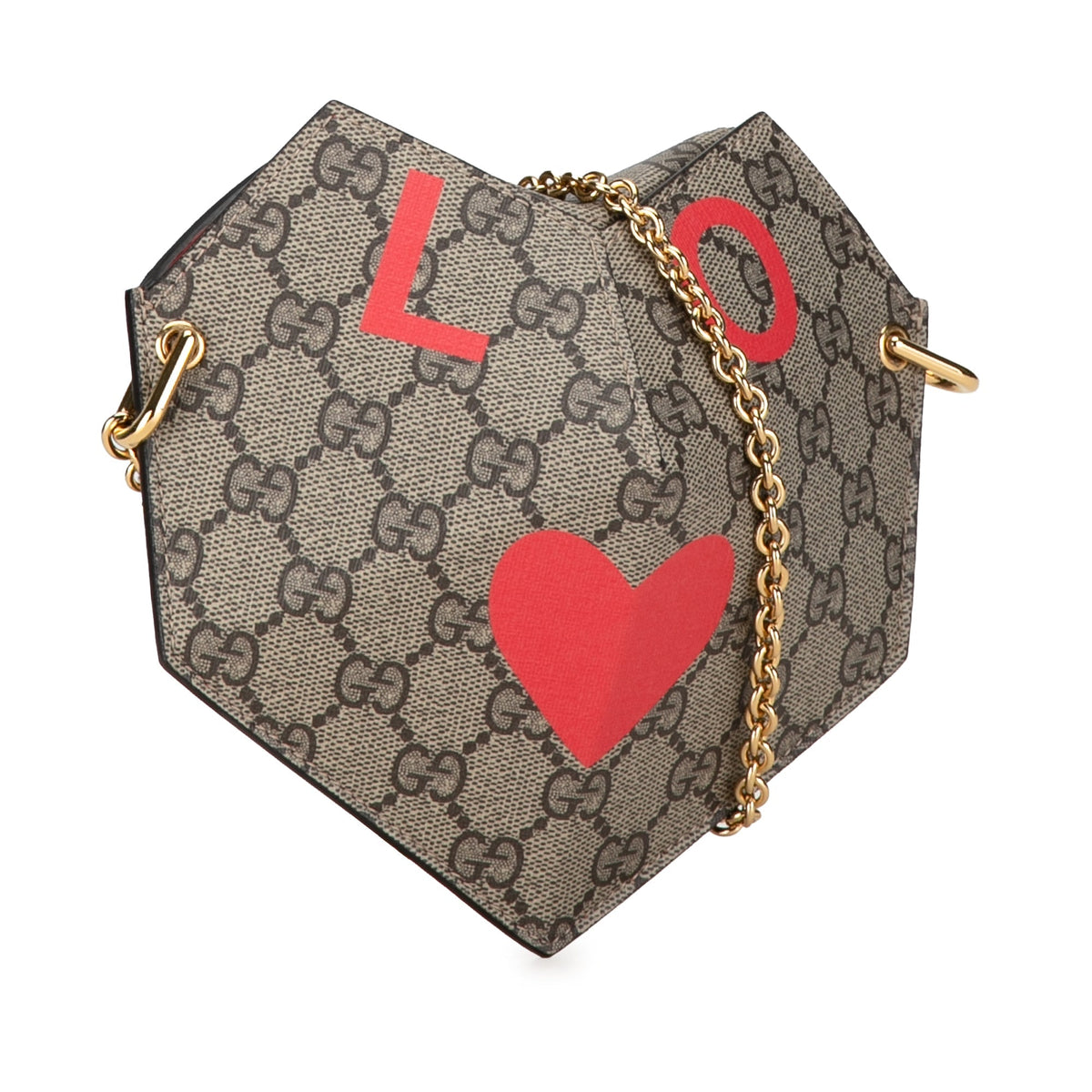 GUCCI GG Supreme Heart Love on Chain Crossbody Bag