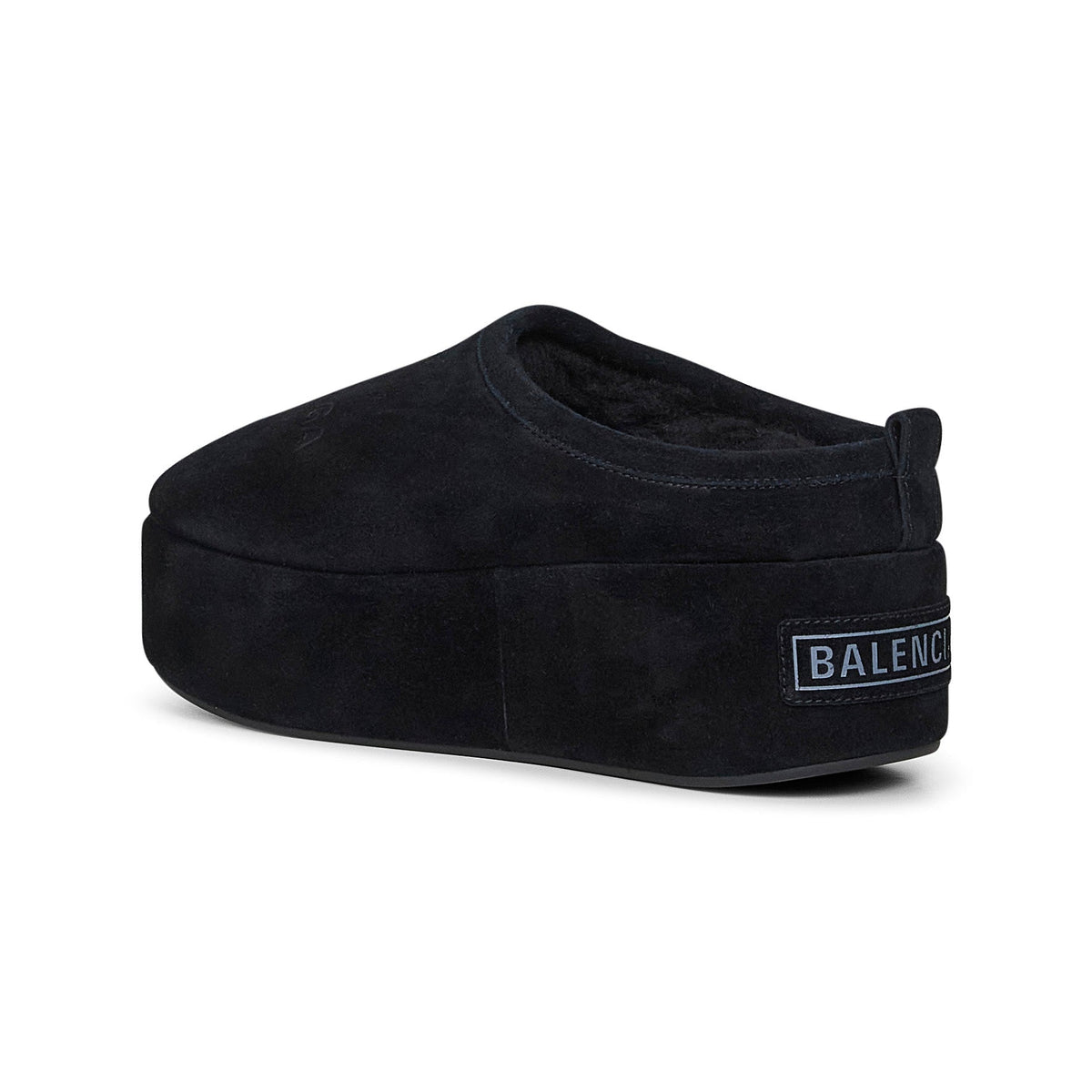 Balenciaga Women Black Alaska Soft Platform Mules