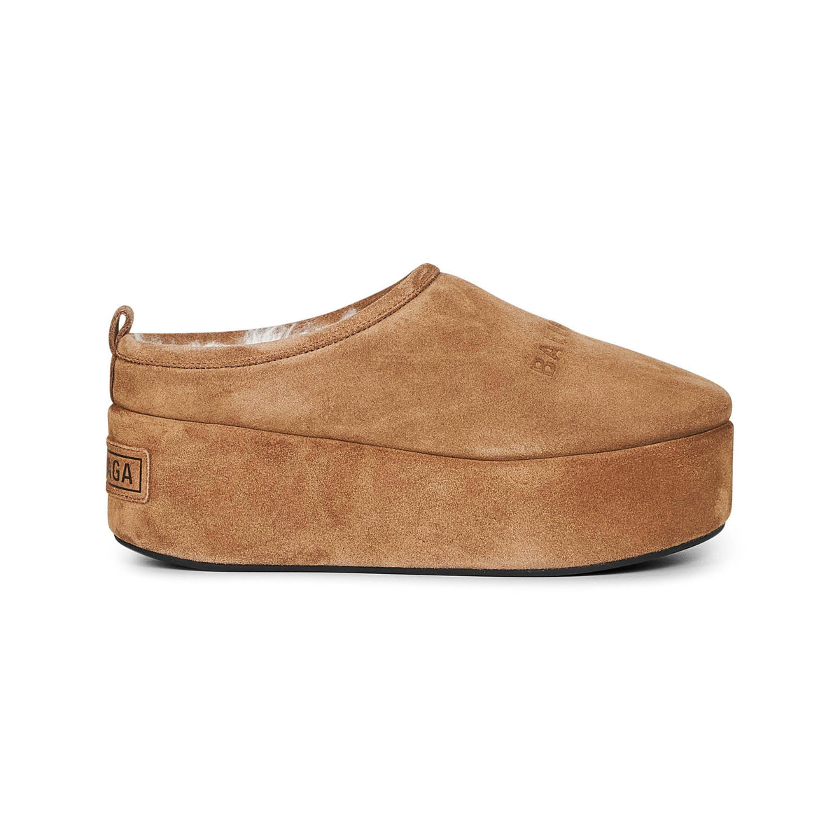 Balenciaga Women Camel Alaska Soft Platform Mules