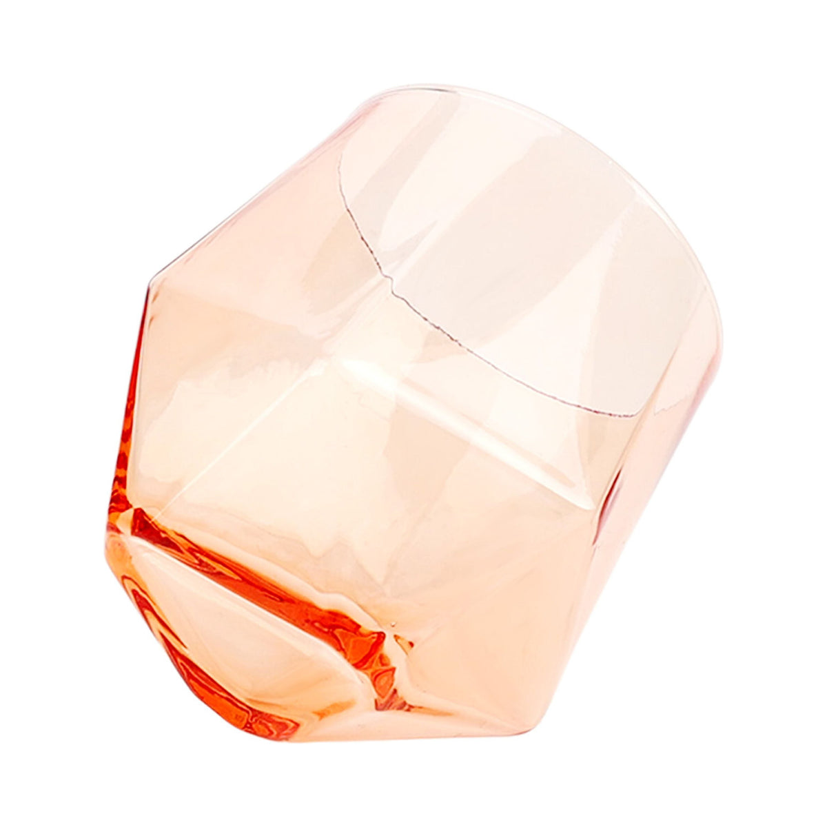 Just Feed Me by  4-Piece 15-Ounce Stemless Wine Glass Set, Peach Amber