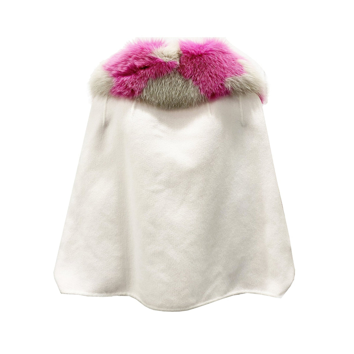 Fendi Fur Collar Cashmere Cape Jacket Women