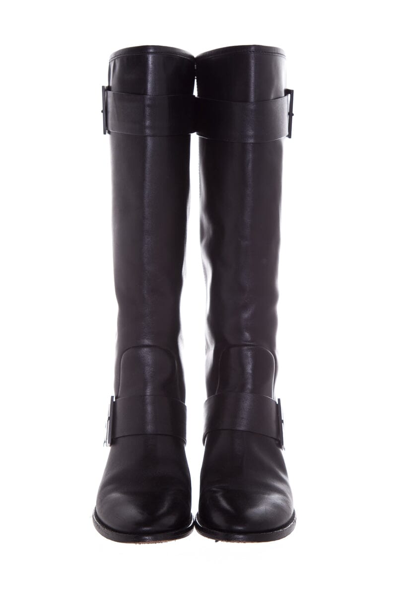 Brian Atwood Black Knee Length Embellished Boots SZ 7