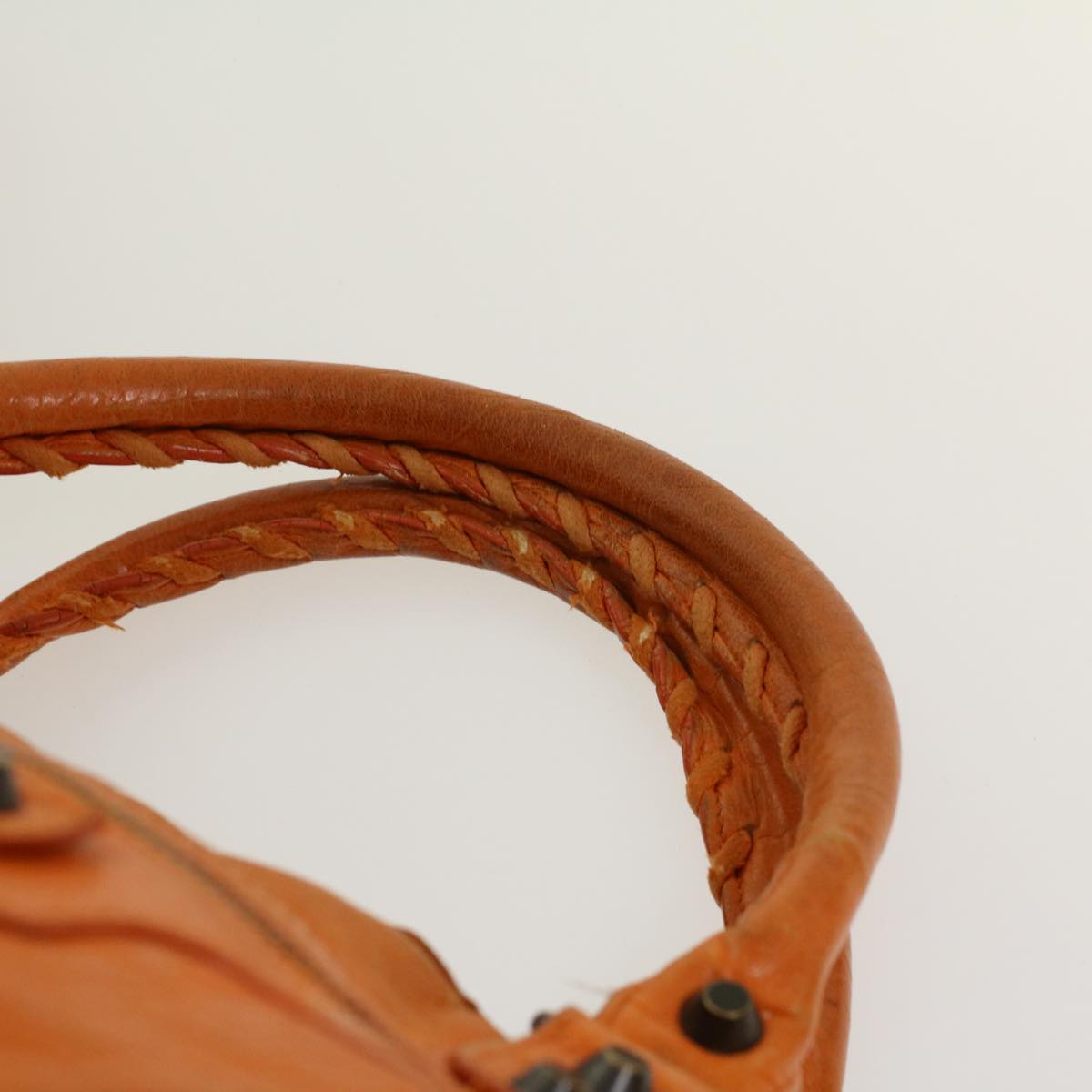 balenciaga Vero Hand Bag Leather 2way Orange Auth am4469