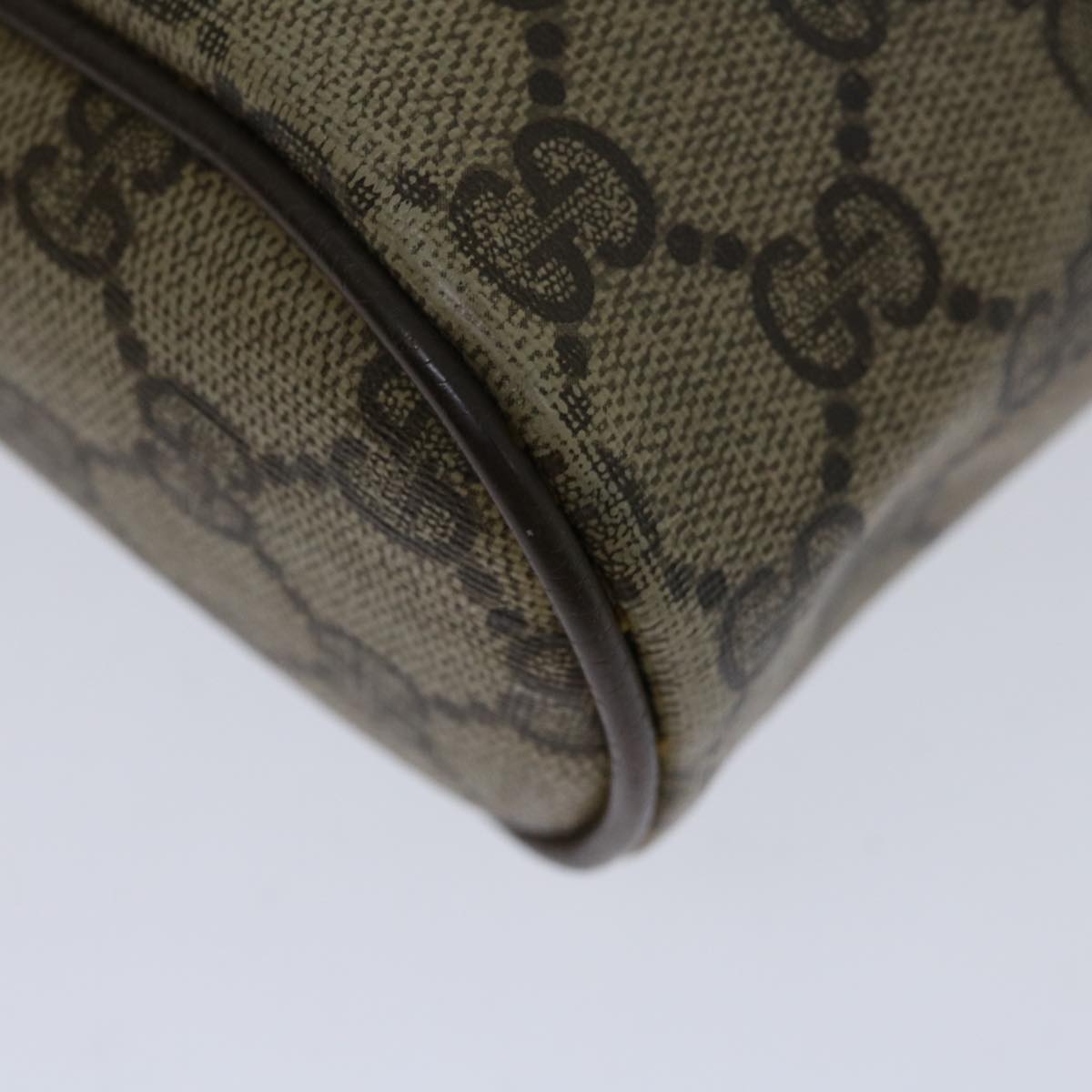 GUCCI GG Supreme Web Sherry Line Clutch Bag PVC Beige Red 89 01 012 Auth am5802