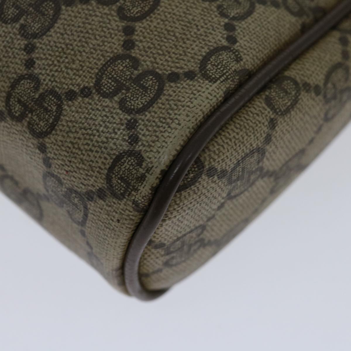 GUCCI GG Supreme Web Sherry Line Clutch Bag PVC Beige Red 89 01 012 Auth am5802