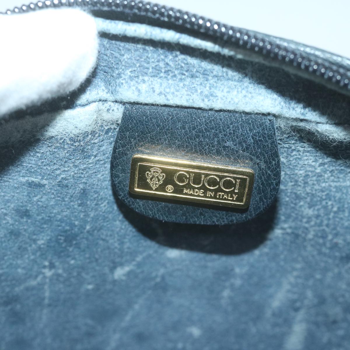 GUCCI GG Supreme Clutch Bag PVC Navy Auth am5841