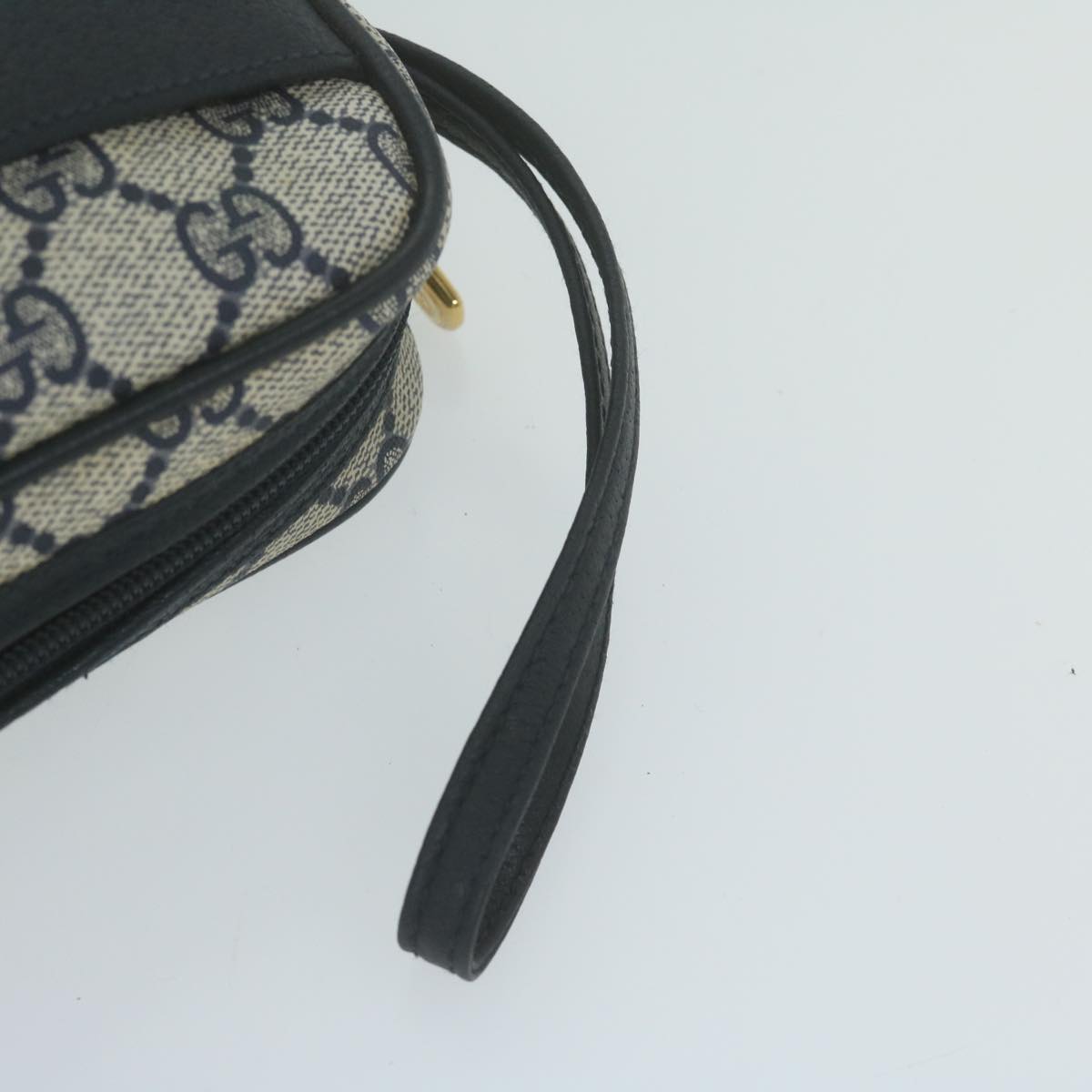 GUCCI GG Supreme Clutch Bag PVC Navy Auth am5841