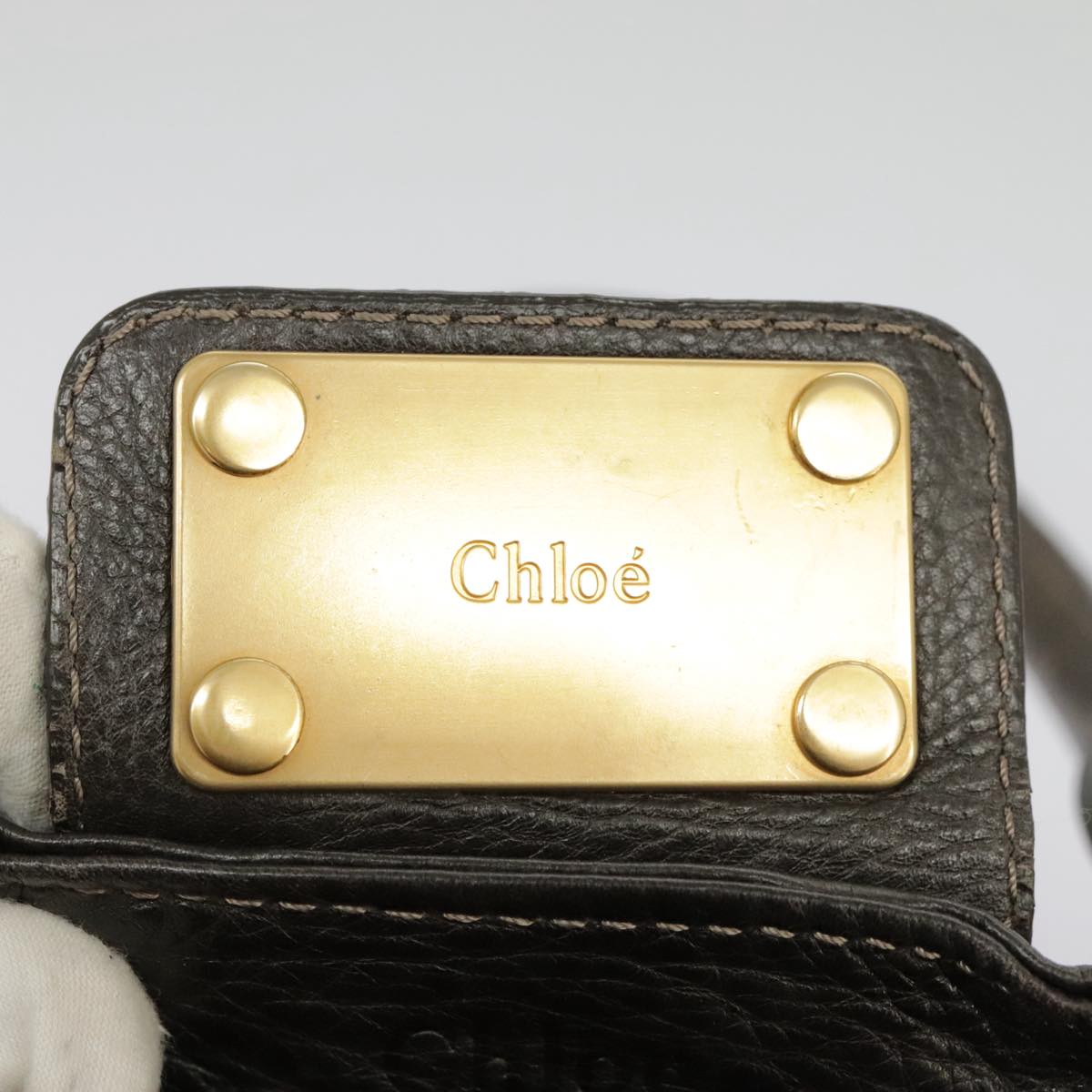 Chloe Paddington Hand Bag Leather Brown Gold Silver am7257