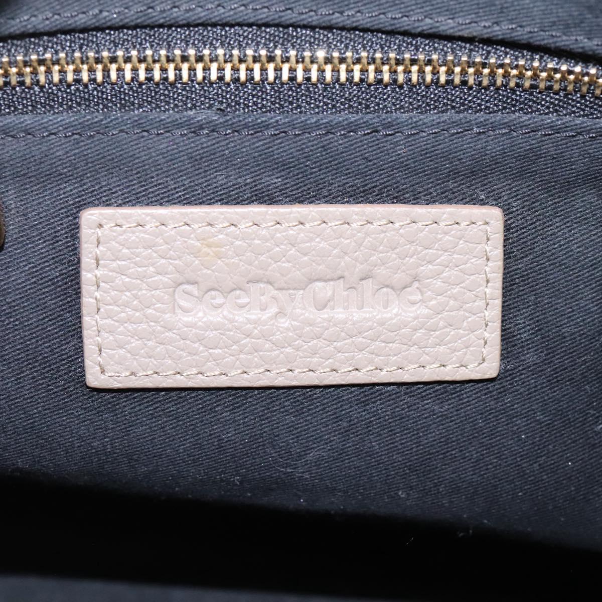 See by Chloe Shoulder Bag Leather Suede 2way Beige Gold am7344