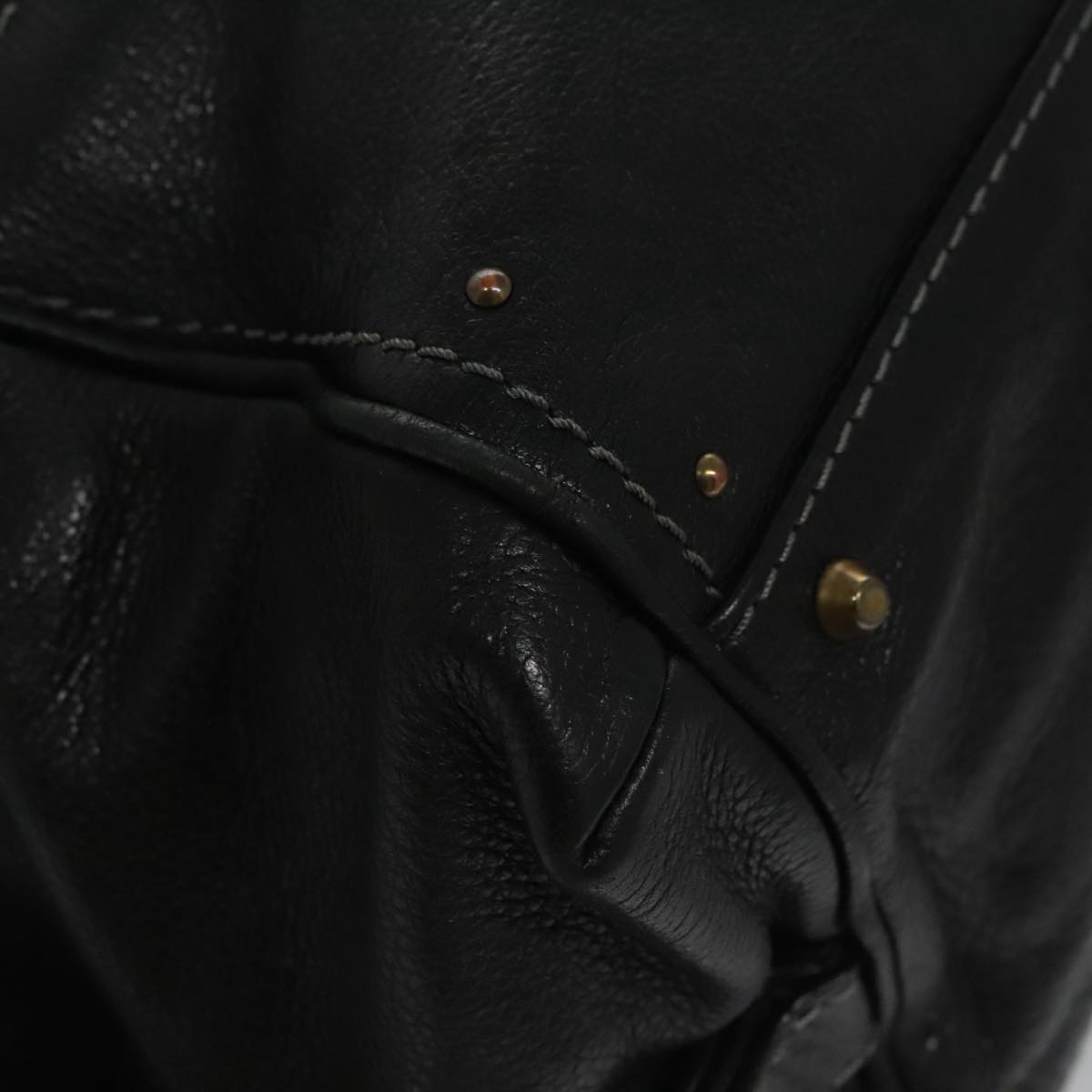 Chloe Paddington Hand Bag Leather Black Gold am7384
