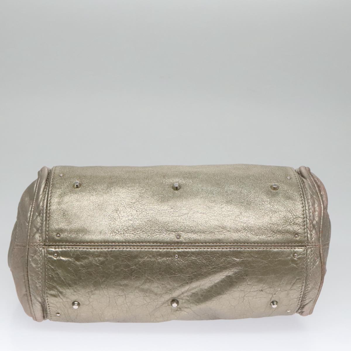 Chloe Paddington Hand Bag Leather Bronze Gold Silver am7387