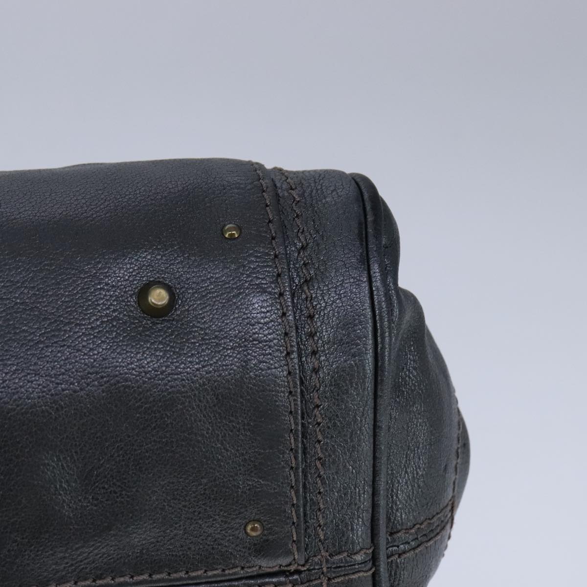 Chloe Paddington Hand Bag Leather Gunmetal am7424