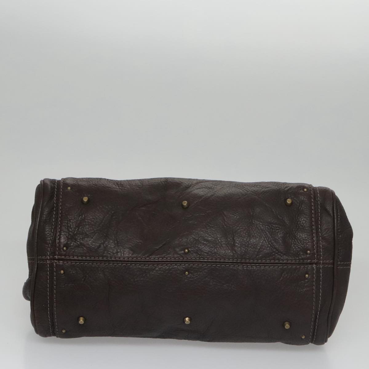 Chloe Paddington Hand Bag Leather Brown Gold Silver am7439
