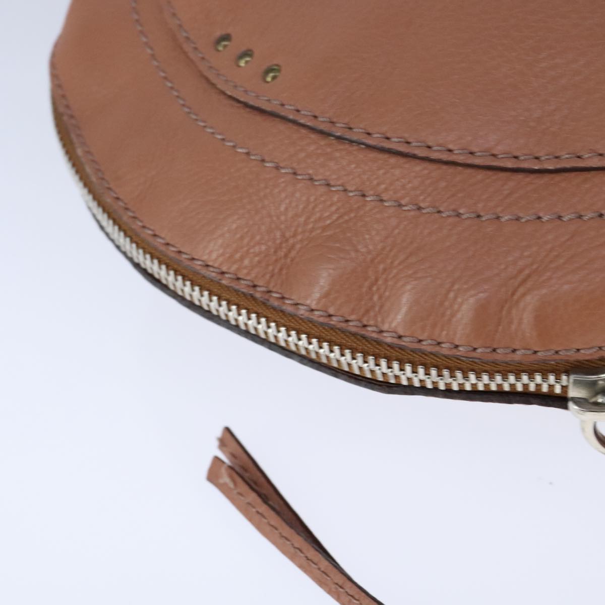 Chloe Paddington Shoulder Bag Leather Brown Gold Silver am7464