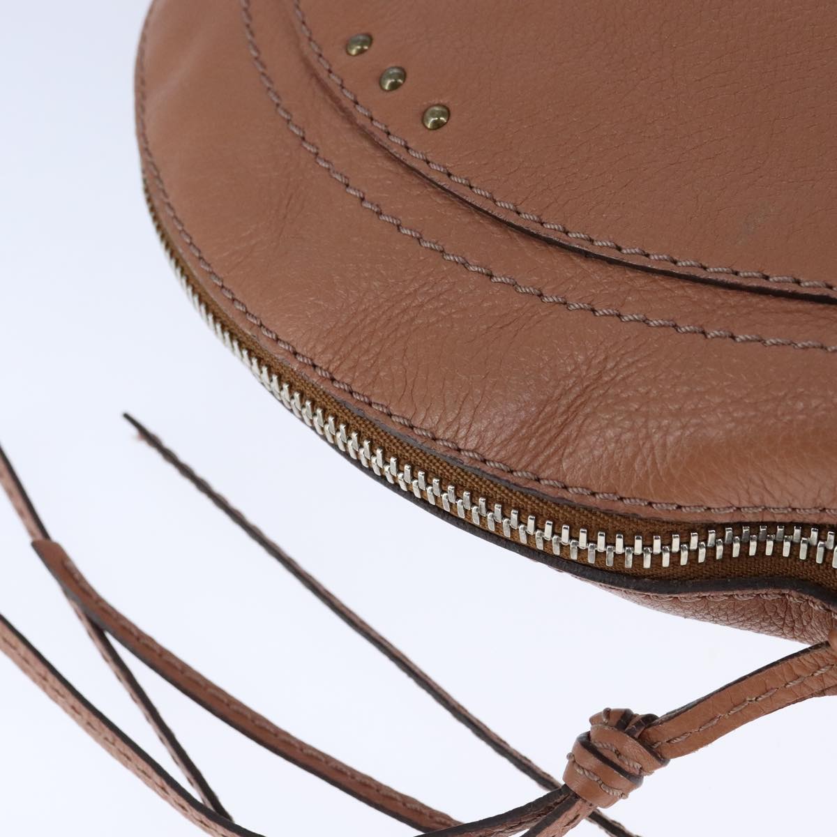 Chloe Paddington Shoulder Bag Leather Brown Gold Silver am7464