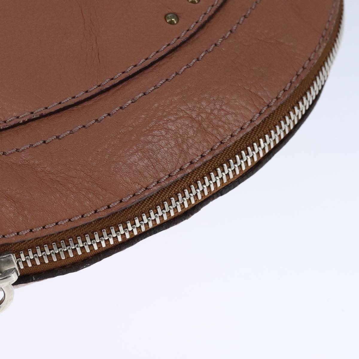 Chloe Paddington Shoulder Bag Leather Brown Gold Silver am7464