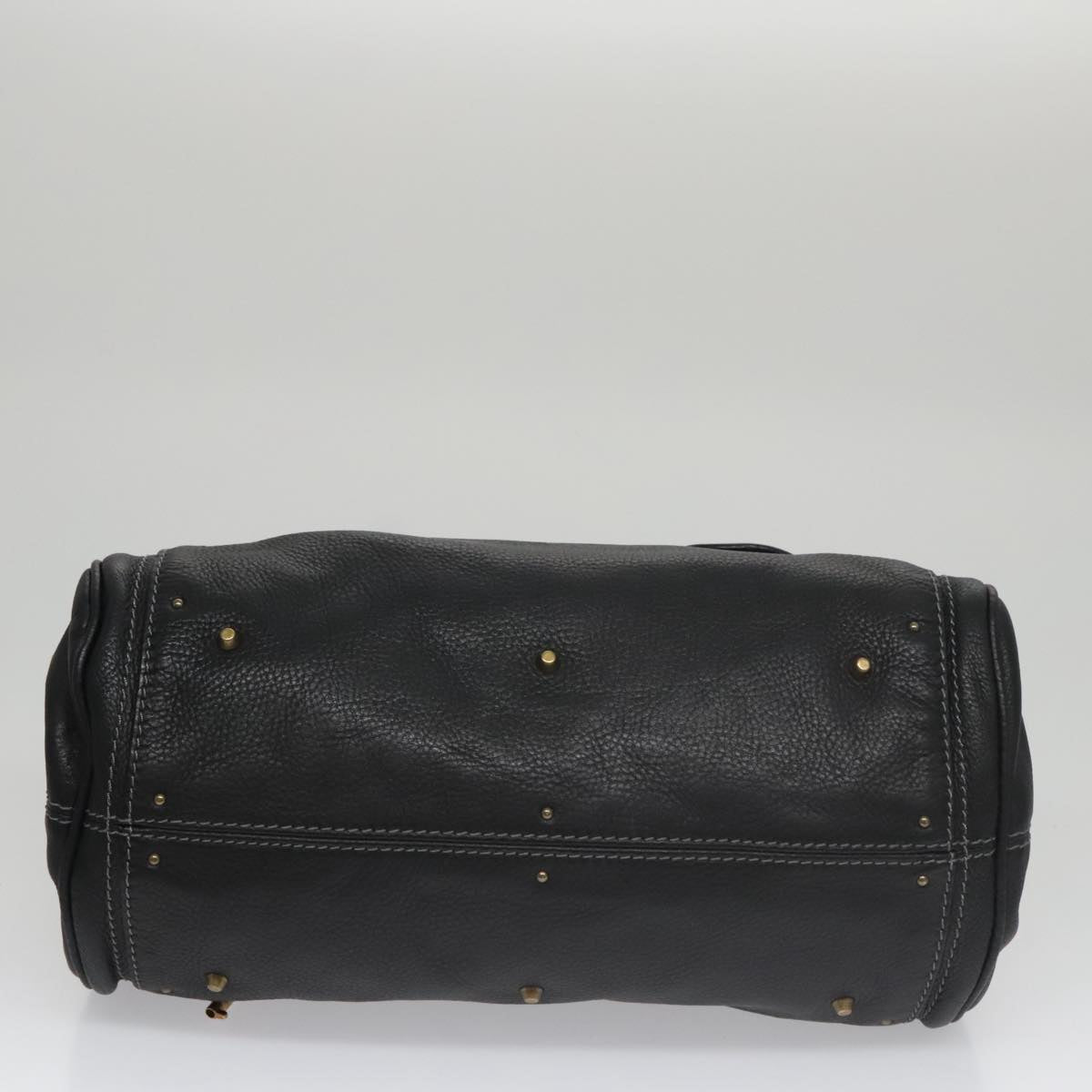 Chloe Paddington Hand Bag Leather Black Gold Silver am7478