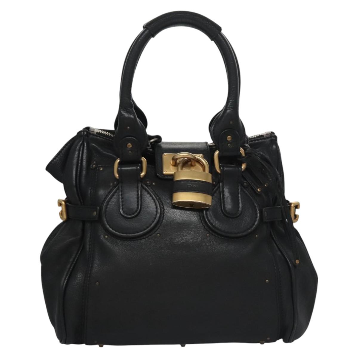 Chloe Paddington Hand Bag Leather Black am7564
