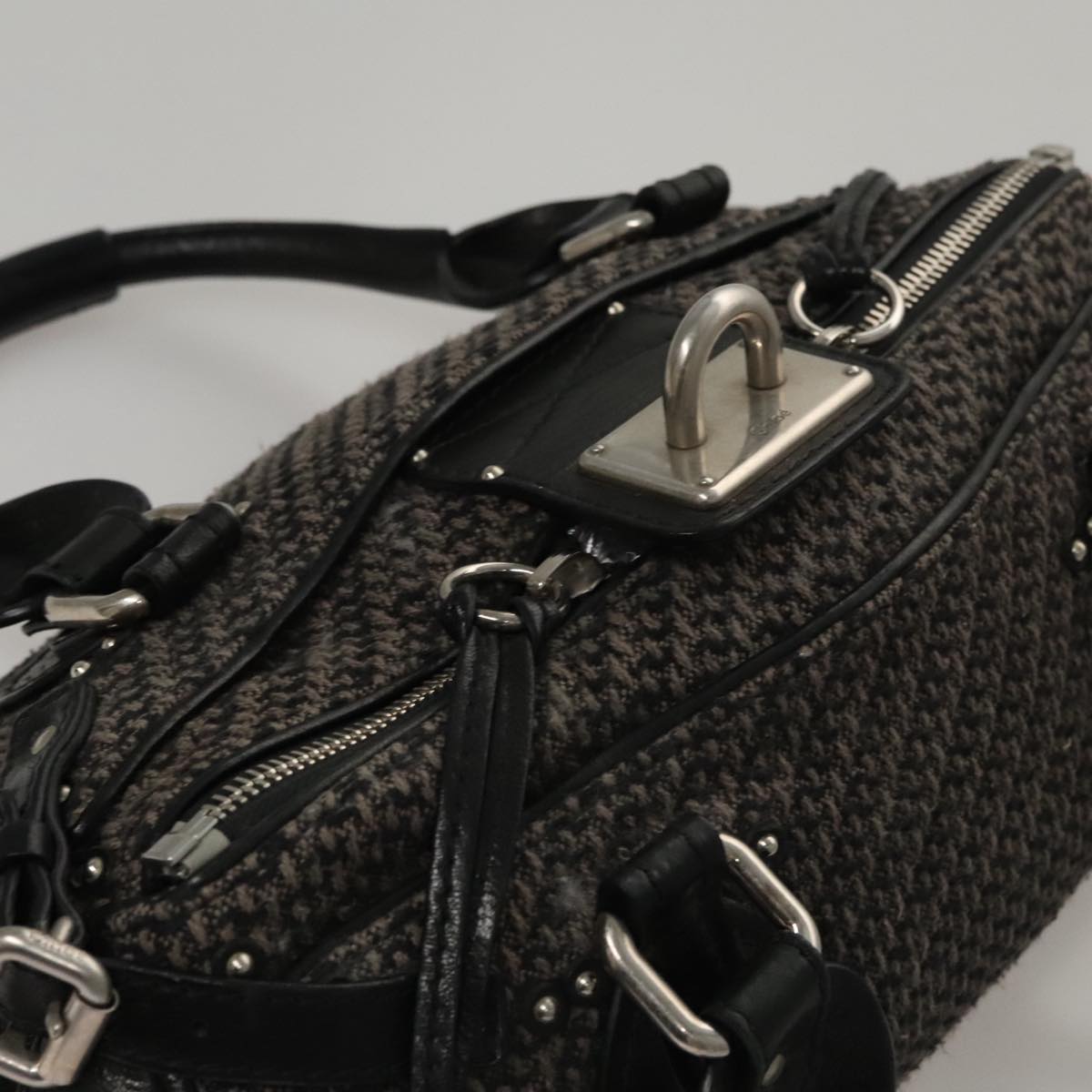 Chloe Paddington Hand Bag Canvas Gray Silver am7572