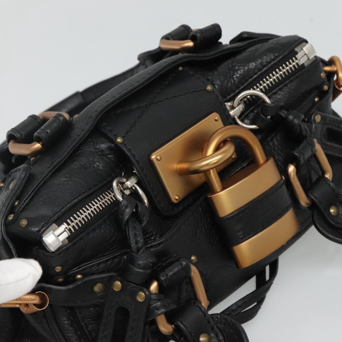 Chloe Paddington mini Hand Bag Leather Black am7623