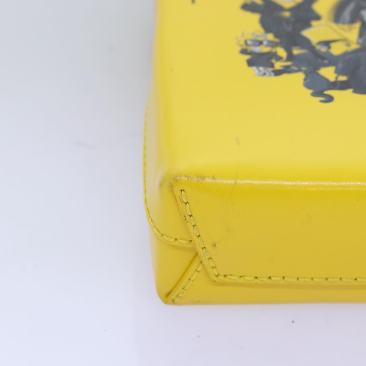 balenciaga Phone Folder The Simpsons Bag Leather 2way Yellow 593826 Auth ar11851