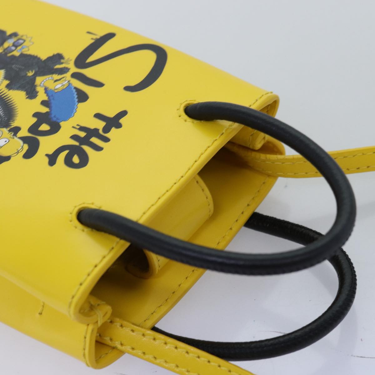 balenciaga Phone Folder The Simpsons Bag Leather 2way Yellow 593826 Auth ar11851