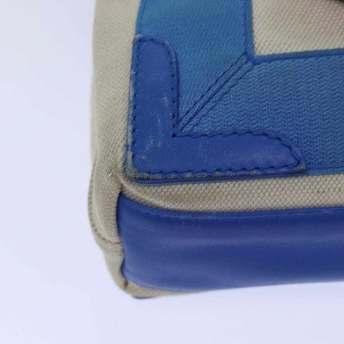 balenciaga Navy Kabas XS Bag Canvas Leather 2way Blue Silver 390346 Auth ar12352