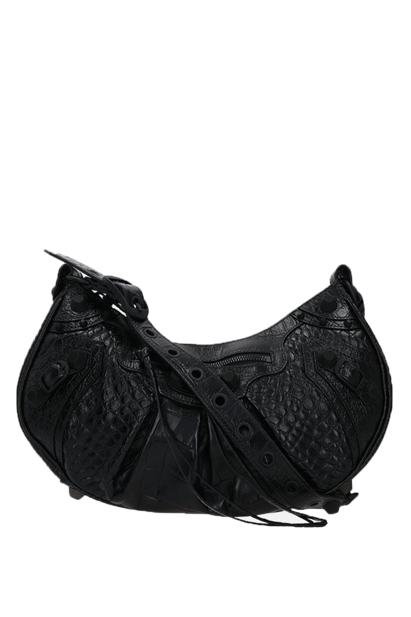 balenciaga Le Cagole S in Croc Embossed Leather