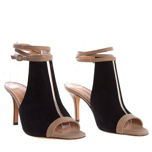 Alexa Wagner Tan & Black High Heel  Sandals SZ 37