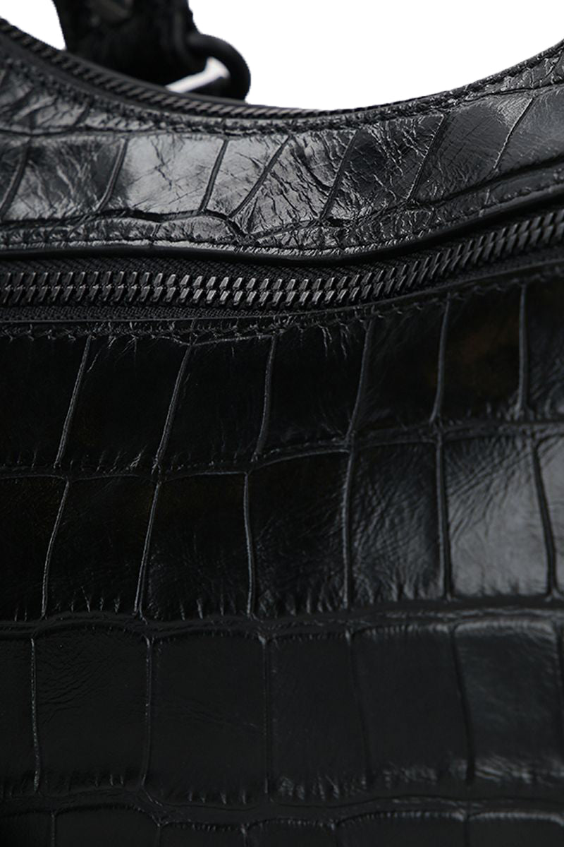 balenciaga Le Cagole S in Croc Embossed Leather