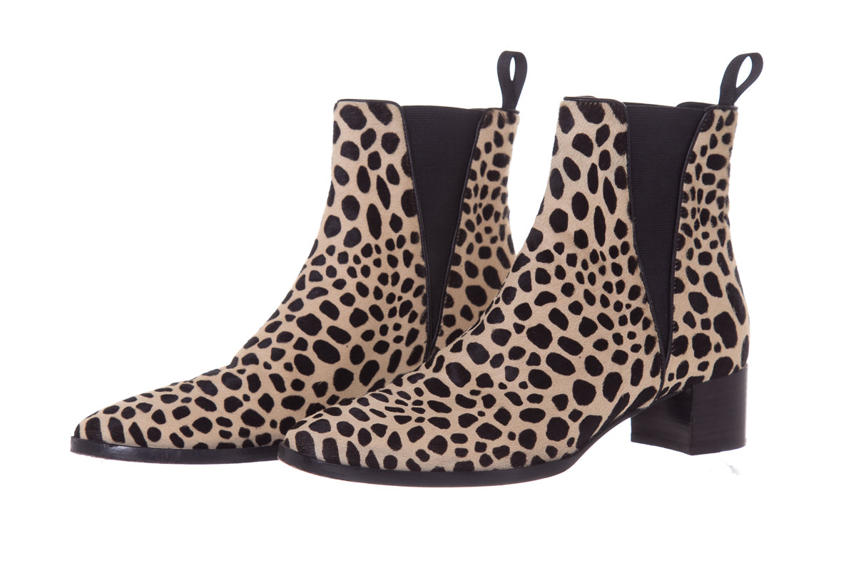 Guiseppe Zanotti Cheetah Printed Pony Hair Booties SZ 37