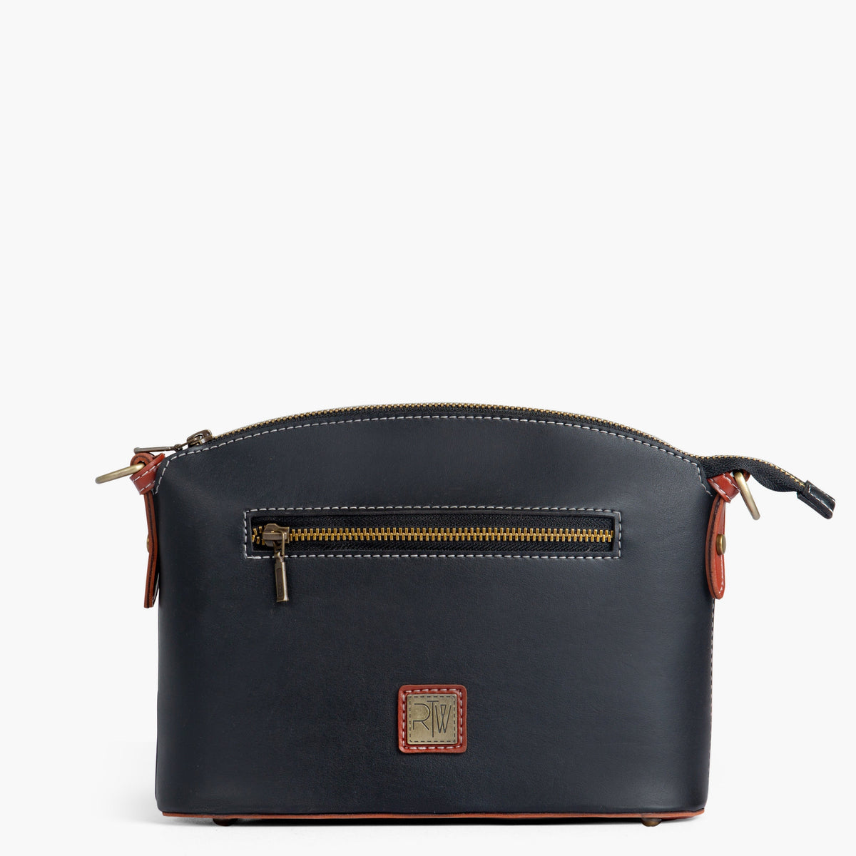 Black and rust dome cross-body bag