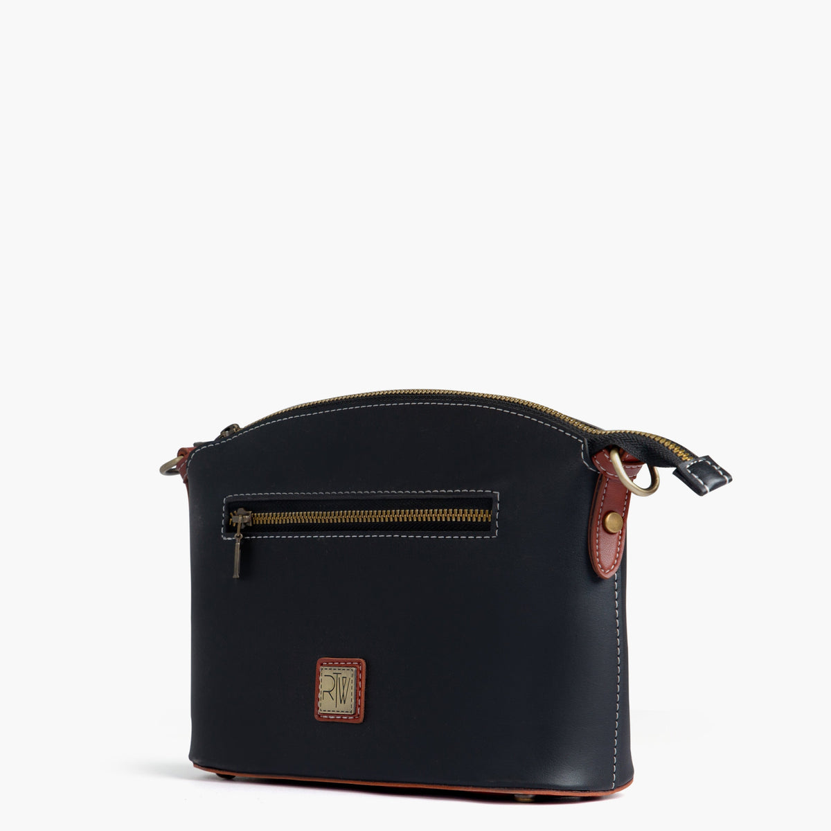 Black and rust dome cross-body bag