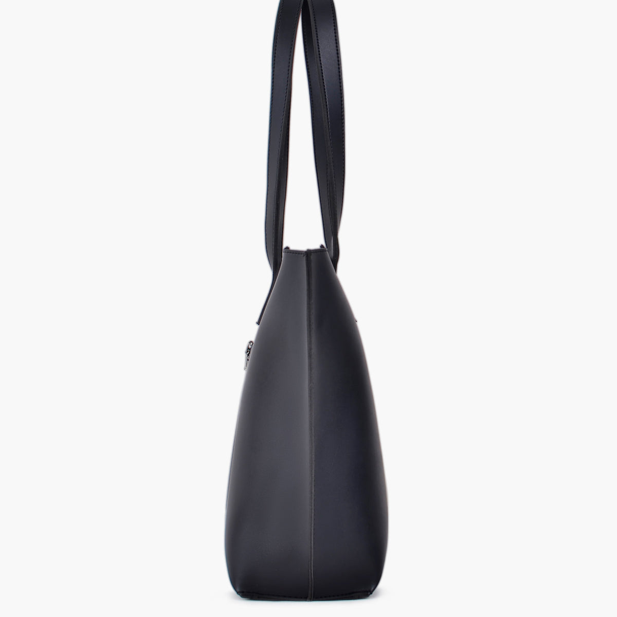 Black long handle tote bag