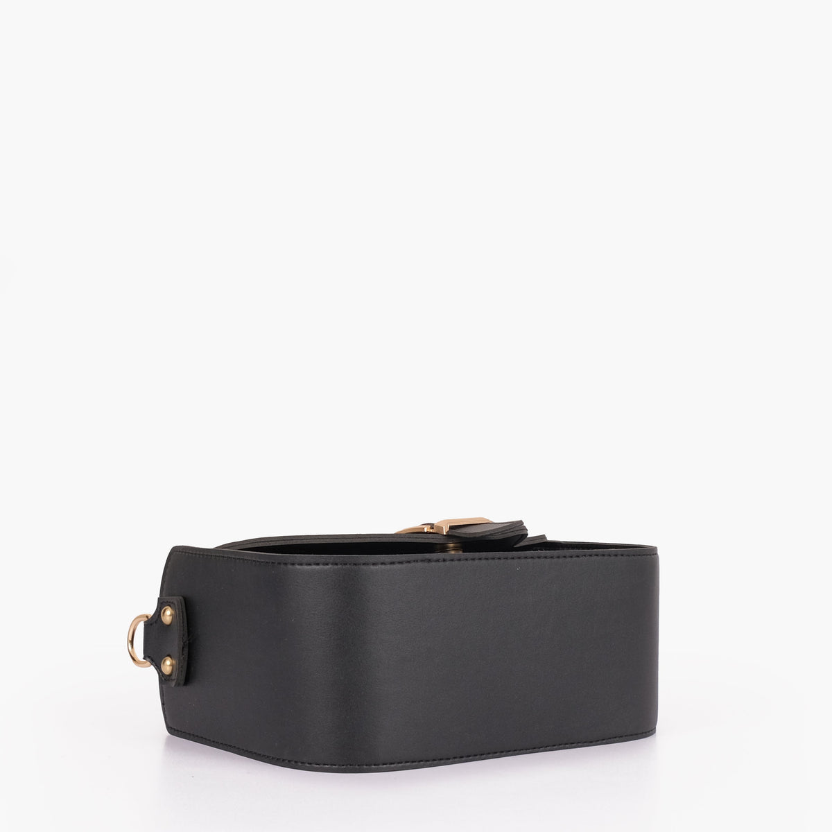 Black saddle buckle bag